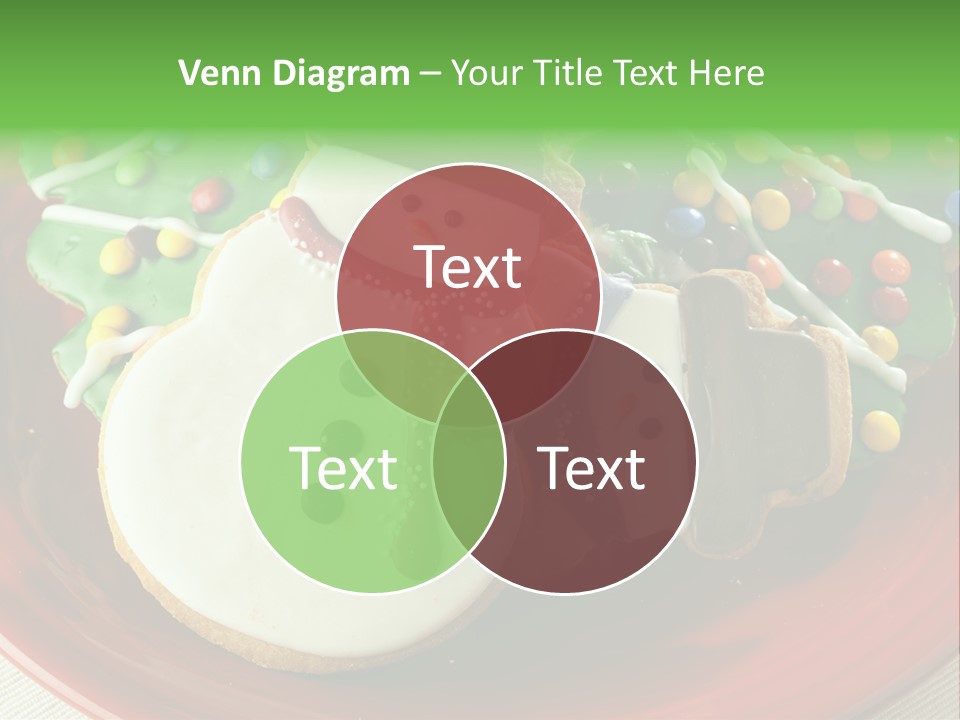 A Red Plate Topped With Cookies Covered In Frosting PowerPoint Template