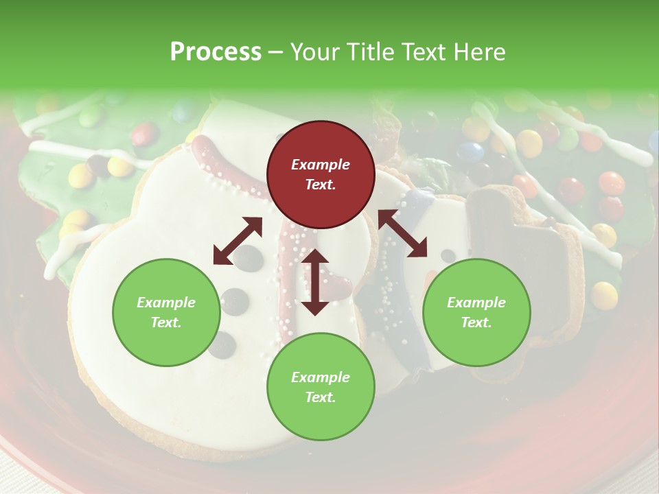 A Red Plate Topped With Cookies Covered In Frosting PowerPoint Template