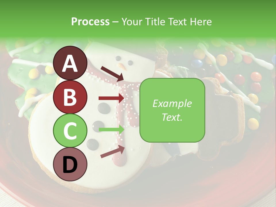 A Red Plate Topped With Cookies Covered In Frosting PowerPoint Template