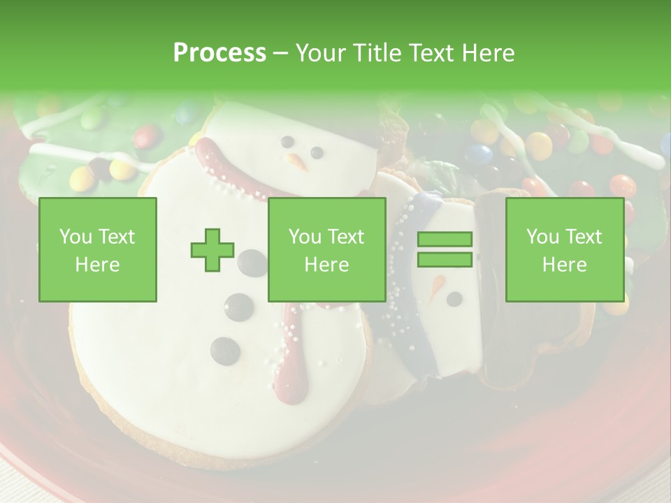 A Red Plate Topped With Cookies Covered In Frosting PowerPoint Template