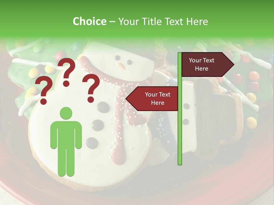 A Red Plate Topped With Cookies Covered In Frosting PowerPoint Template