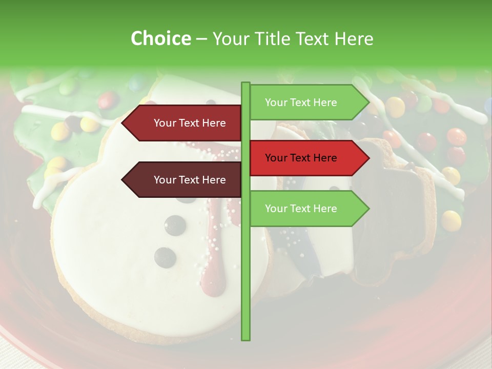 A Red Plate Topped With Cookies Covered In Frosting PowerPoint Template