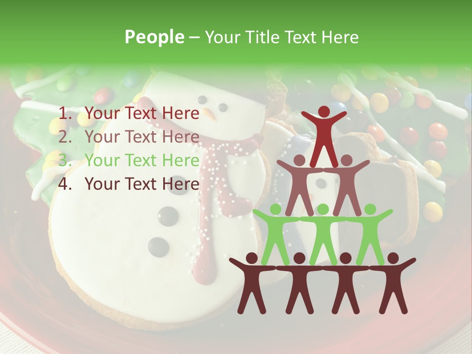 A Red Plate Topped With Cookies Covered In Frosting PowerPoint Template