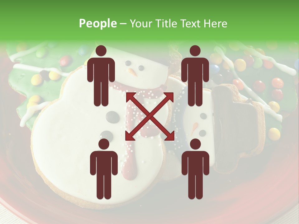 A Red Plate Topped With Cookies Covered In Frosting PowerPoint Template