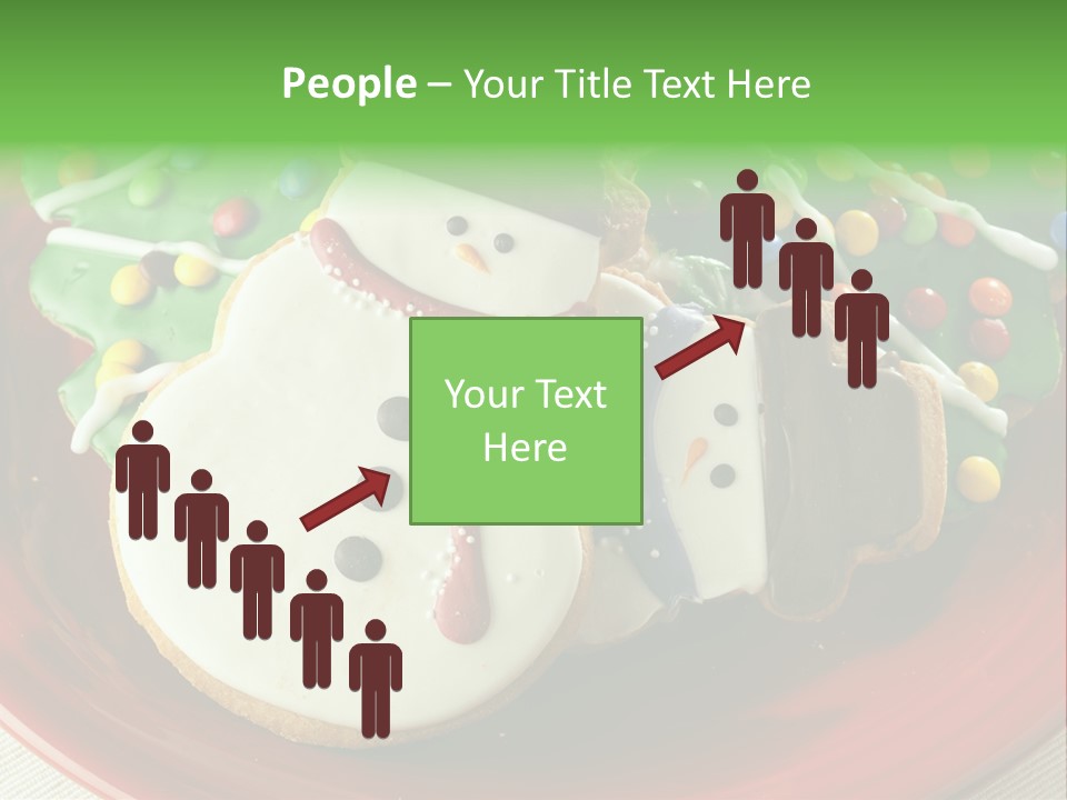 A Red Plate Topped With Cookies Covered In Frosting PowerPoint Template