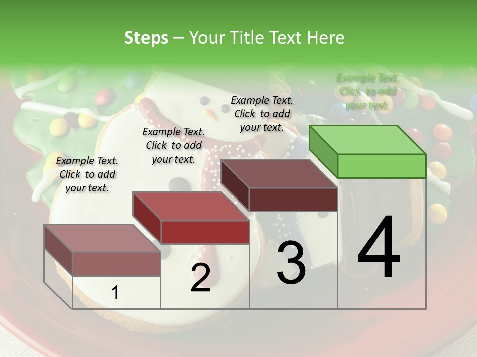 A Red Plate Topped With Cookies Covered In Frosting PowerPoint Template