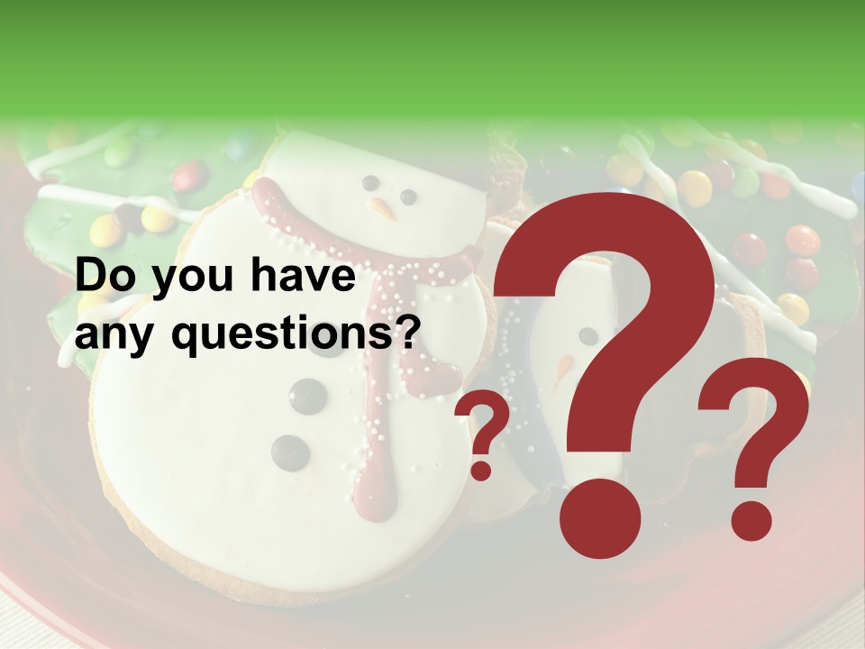 A Red Plate Topped With Cookies Covered In Frosting PowerPoint Template