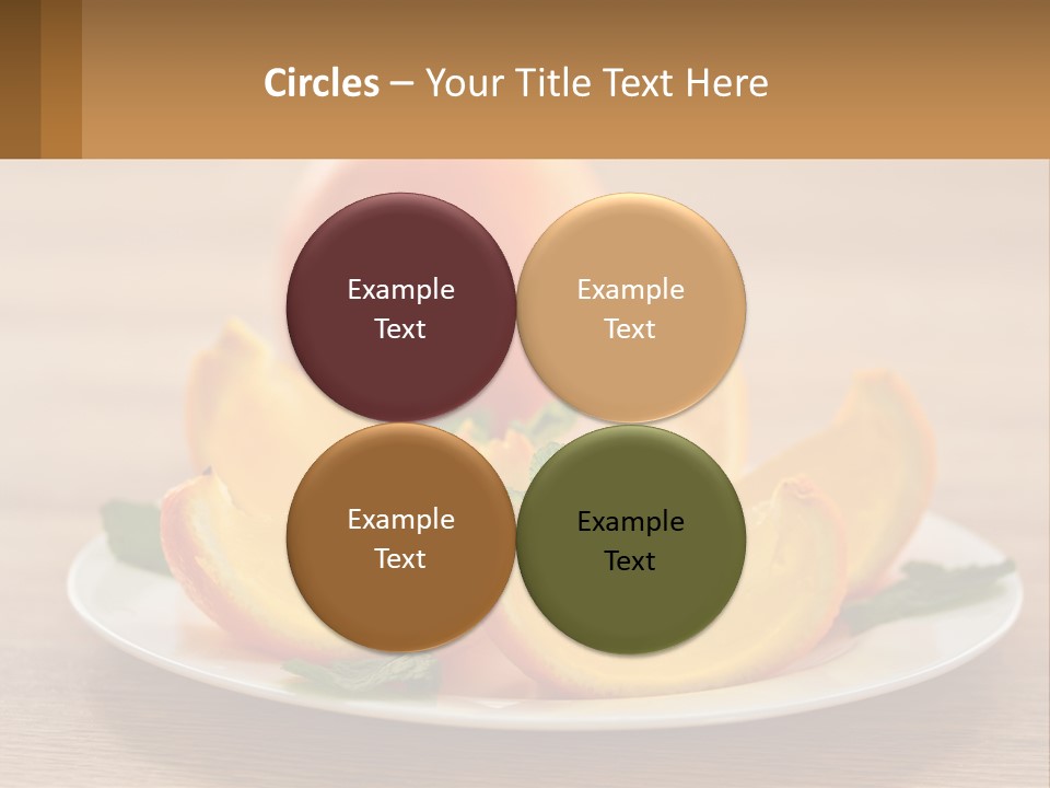 A Plate With Oranges On It On A Table PowerPoint Template