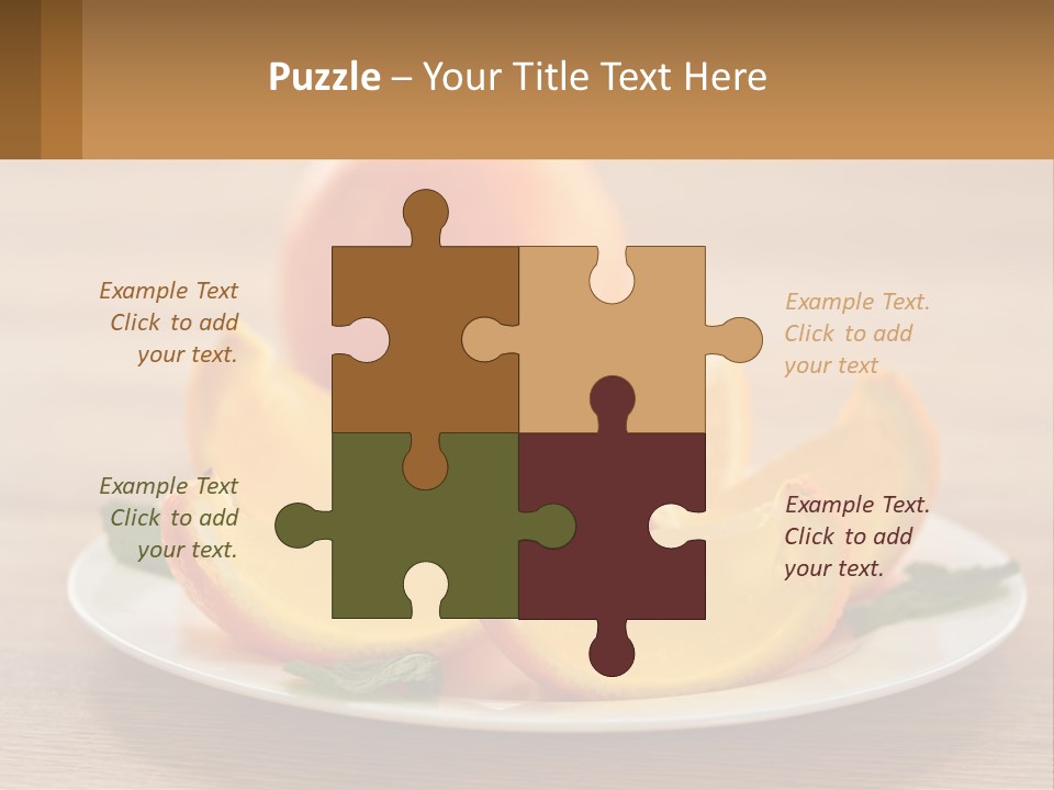 A Plate With Oranges On It On A Table PowerPoint Template