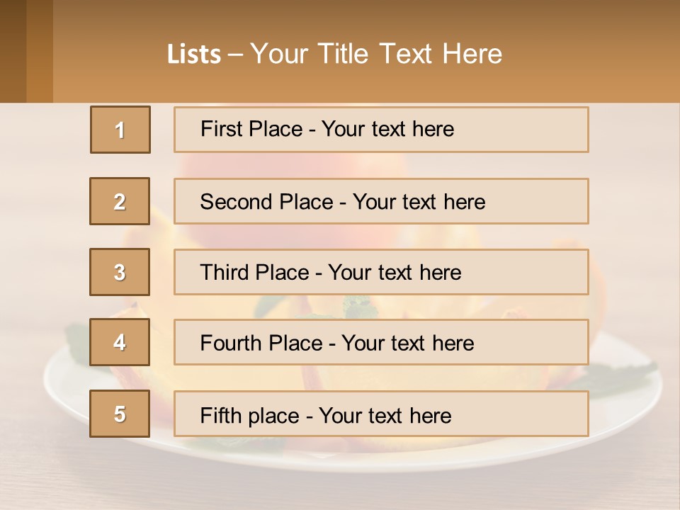 A Plate With Oranges On It On A Table PowerPoint Template