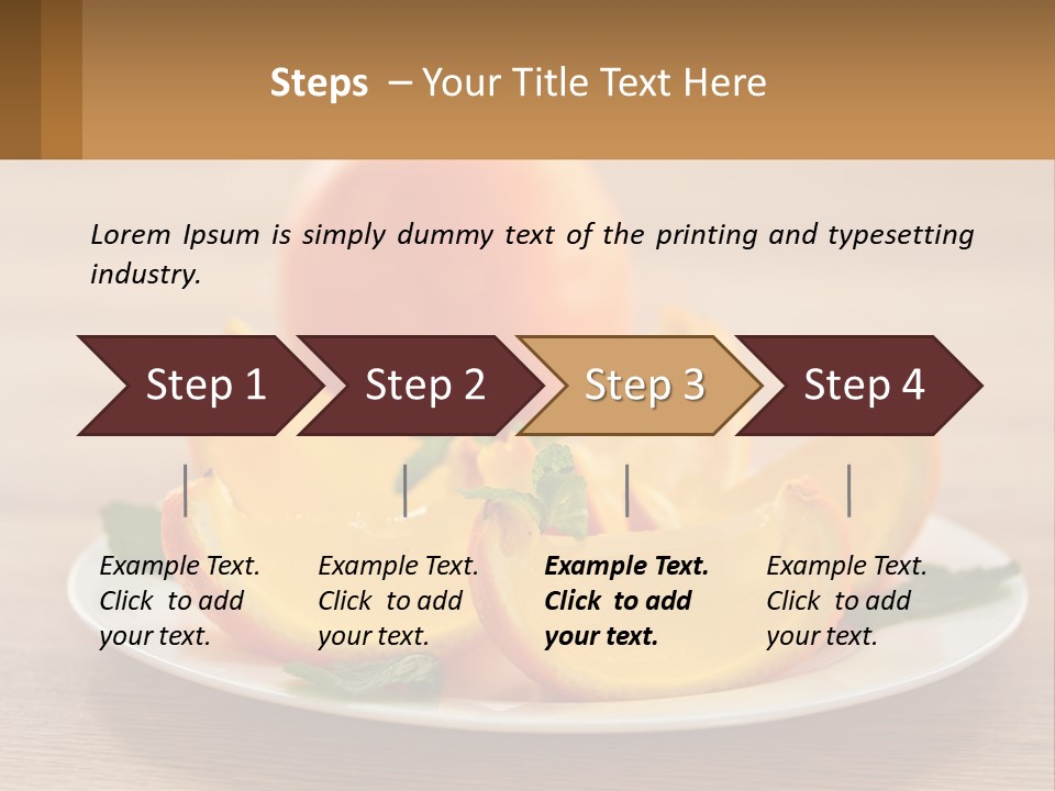 A Plate With Oranges On It On A Table PowerPoint Template