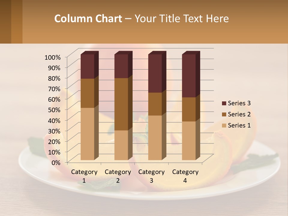 A Plate With Oranges On It On A Table PowerPoint Template