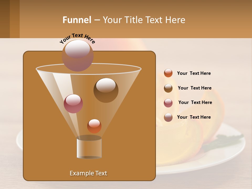 A Plate With Oranges On It On A Table PowerPoint Template
