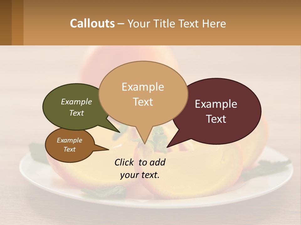 A Plate With Oranges On It On A Table PowerPoint Template