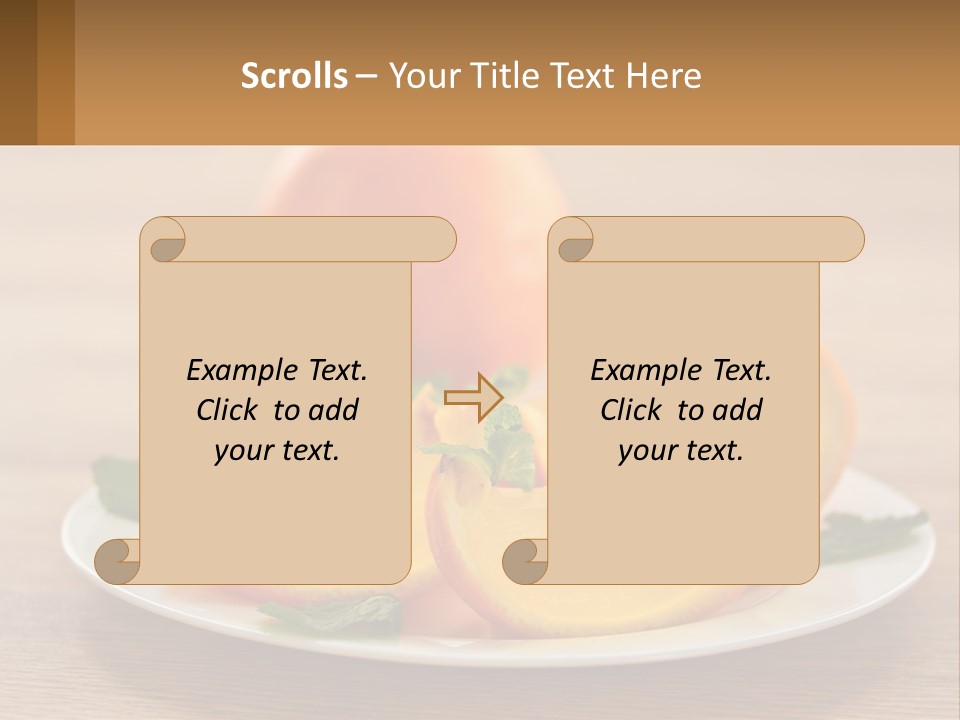 A Plate With Oranges On It On A Table PowerPoint Template