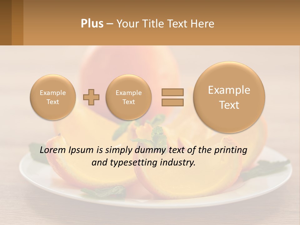 A Plate With Oranges On It On A Table PowerPoint Template