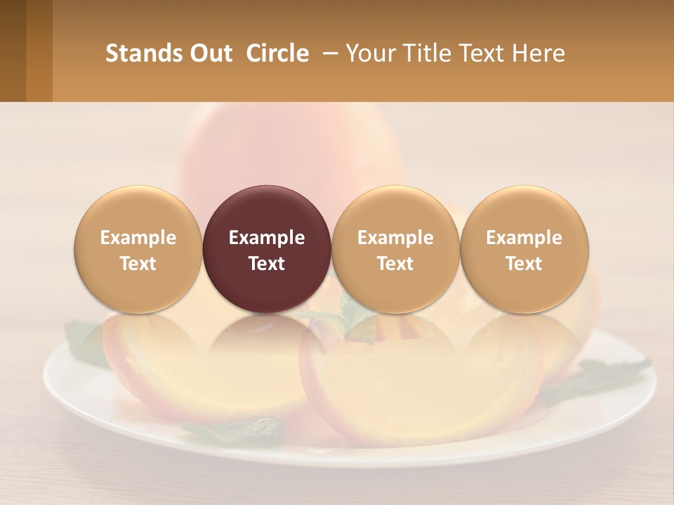 A Plate With Oranges On It On A Table PowerPoint Template