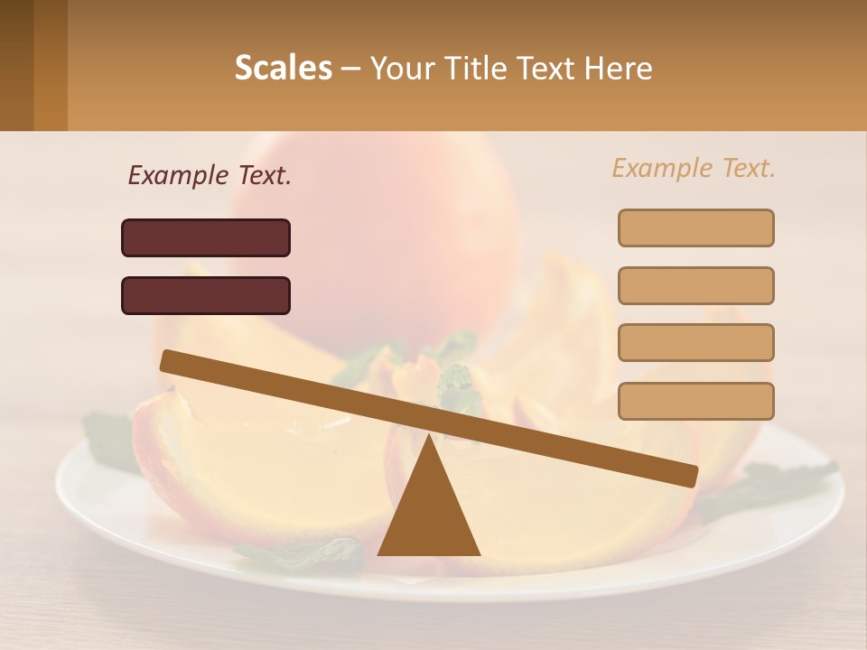 A Plate With Oranges On It On A Table PowerPoint Template