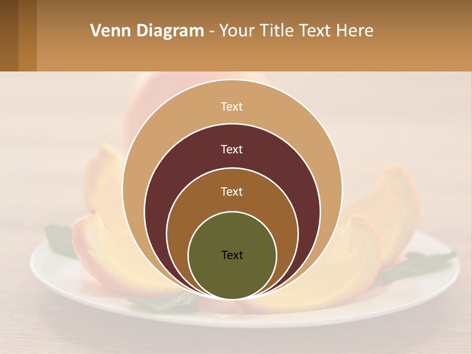 A Plate With Oranges On It On A Table PowerPoint Template