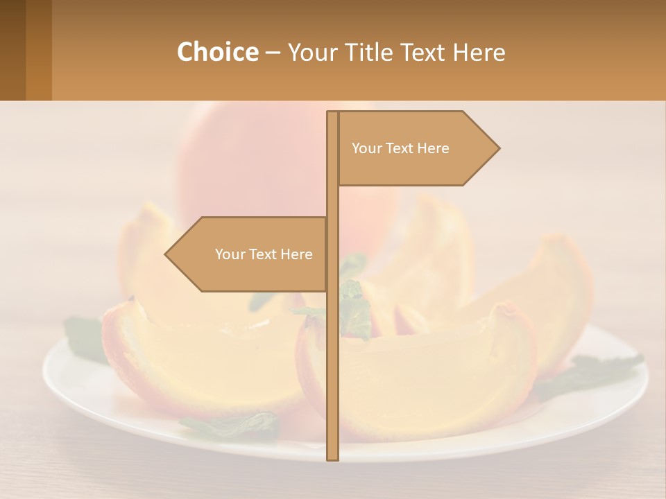 A Plate With Oranges On It On A Table PowerPoint Template