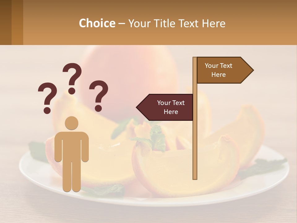 A Plate With Oranges On It On A Table PowerPoint Template