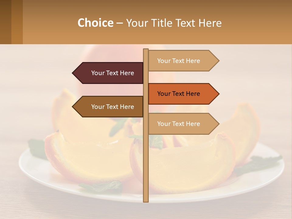 A Plate With Oranges On It On A Table PowerPoint Template