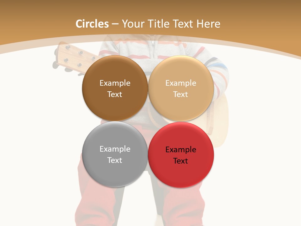 A Little Boy Sitting On The Ground Playing A Guitar PowerPoint Template