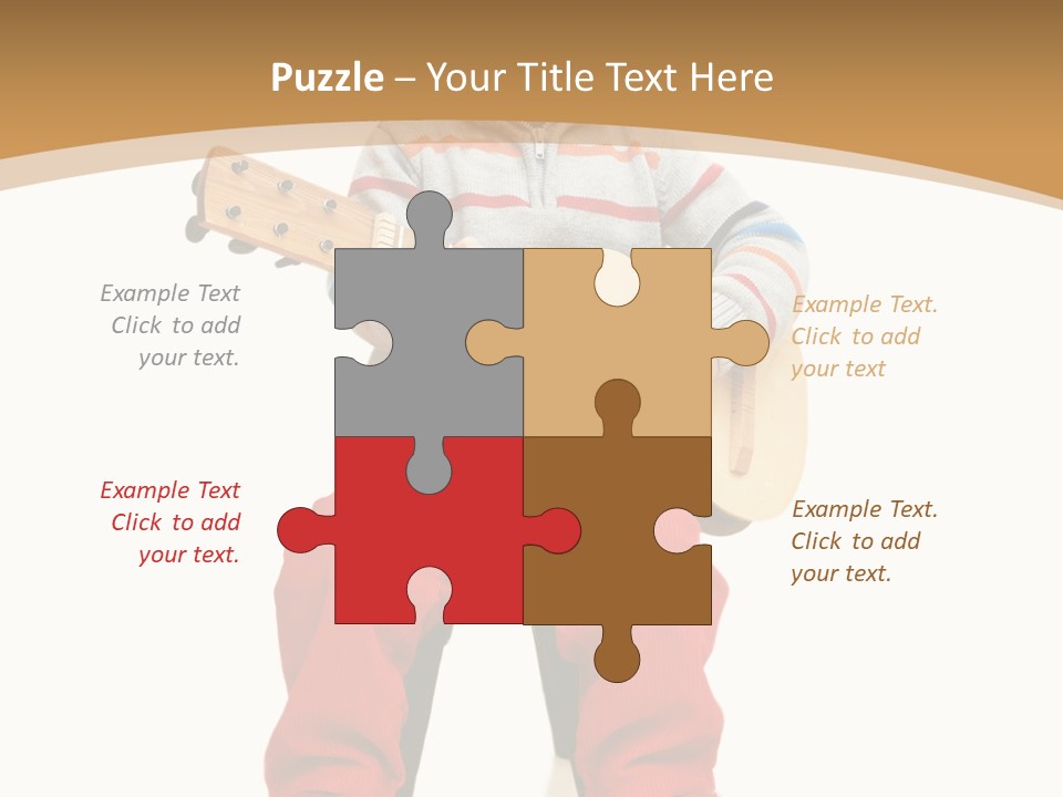 A Little Boy Sitting On The Ground Playing A Guitar PowerPoint Template