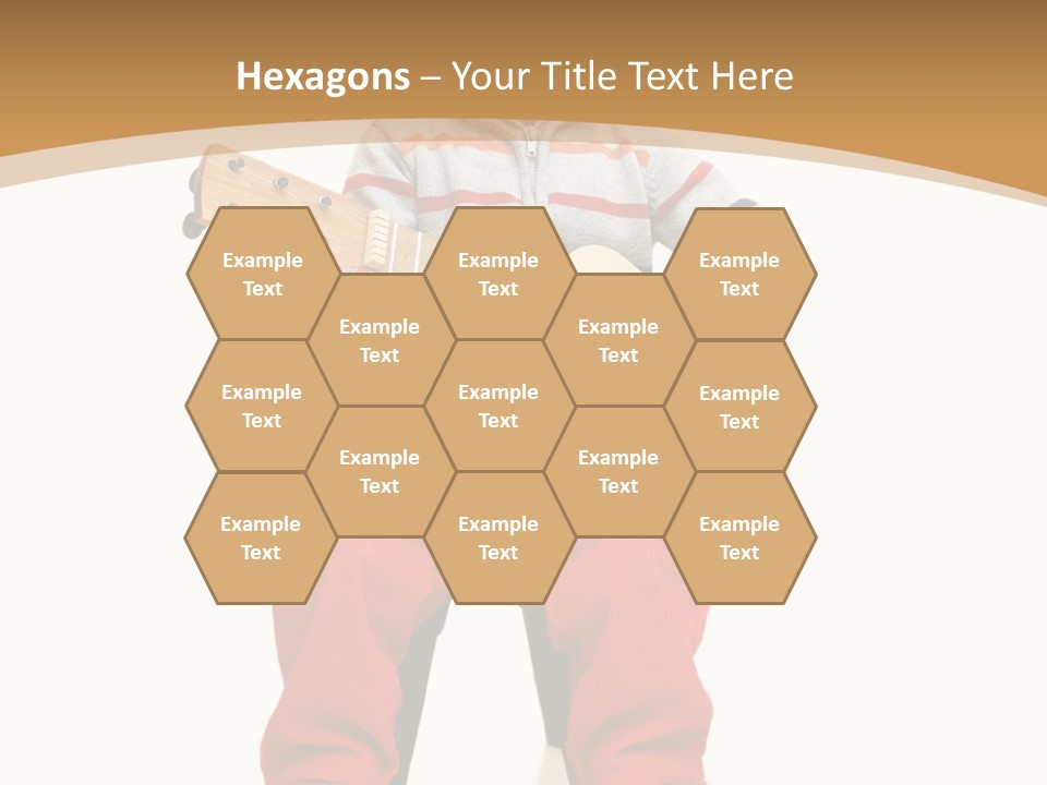 A Little Boy Sitting On The Ground Playing A Guitar PowerPoint Template