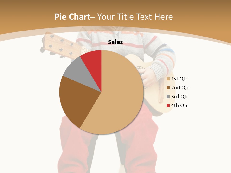 A Little Boy Sitting On The Ground Playing A Guitar PowerPoint Template