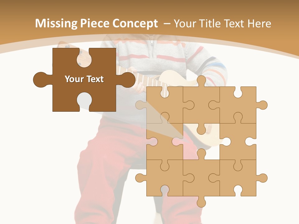 A Little Boy Sitting On The Ground Playing A Guitar PowerPoint Template