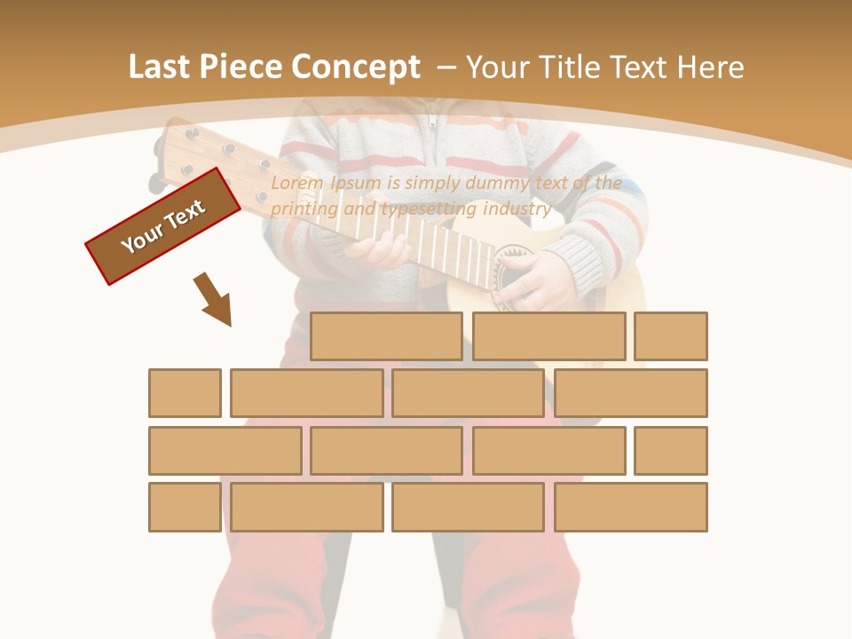 A Little Boy Sitting On The Ground Playing A Guitar PowerPoint Template