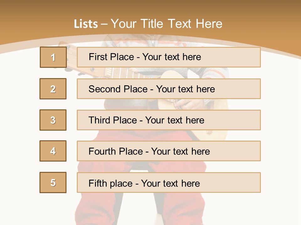 A Little Boy Sitting On The Ground Playing A Guitar PowerPoint Template