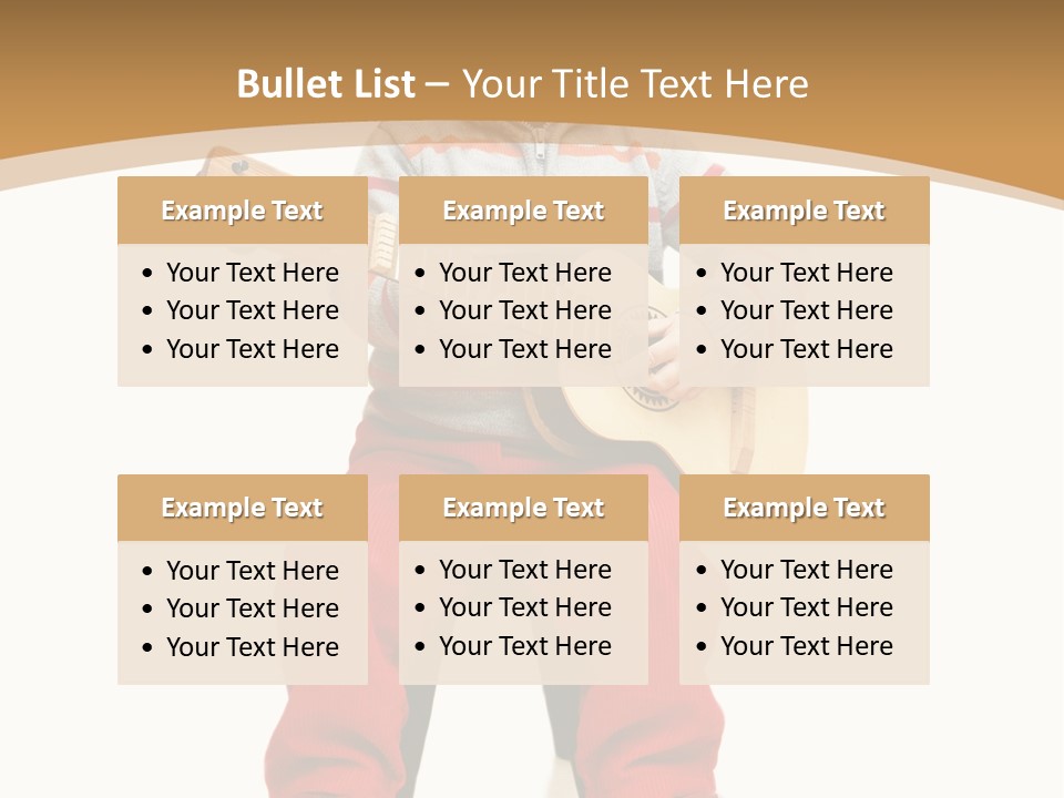 A Little Boy Sitting On The Ground Playing A Guitar PowerPoint Template