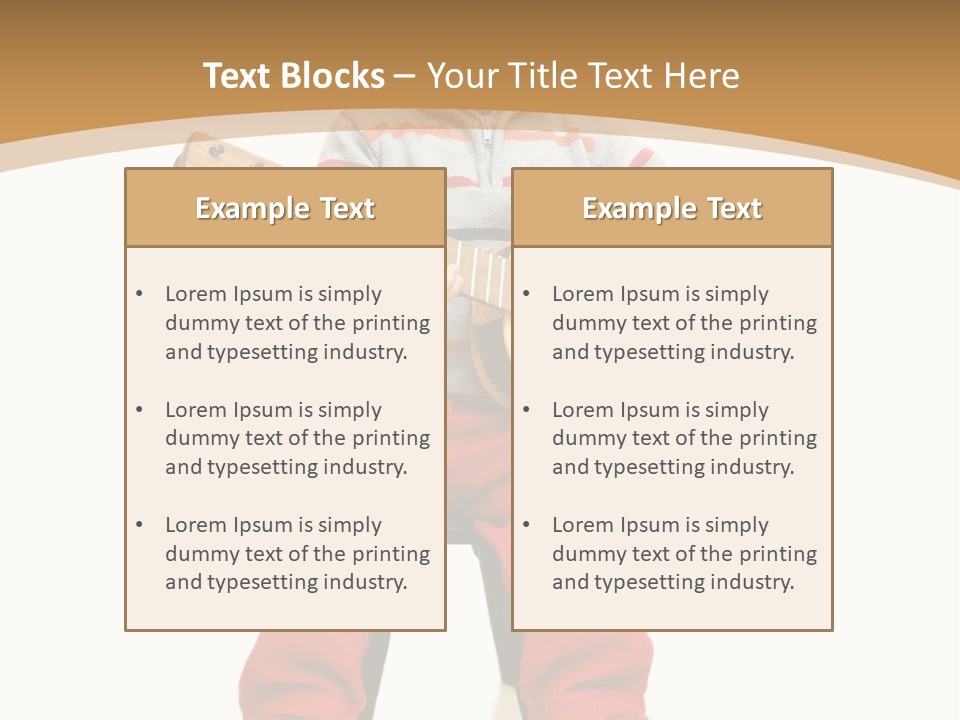 A Little Boy Sitting On The Ground Playing A Guitar PowerPoint Template