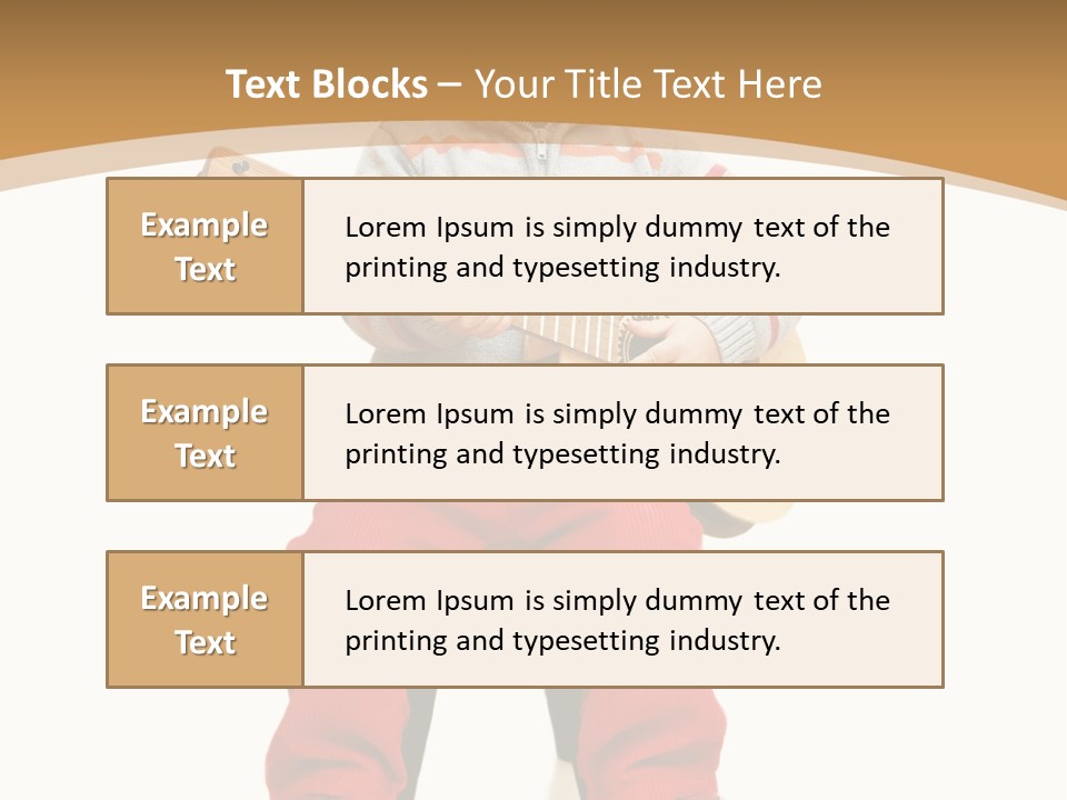 A Little Boy Sitting On The Ground Playing A Guitar PowerPoint Template