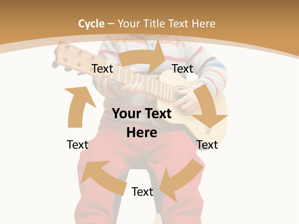 A Little Boy Sitting On The Ground Playing A Guitar PowerPoint Template