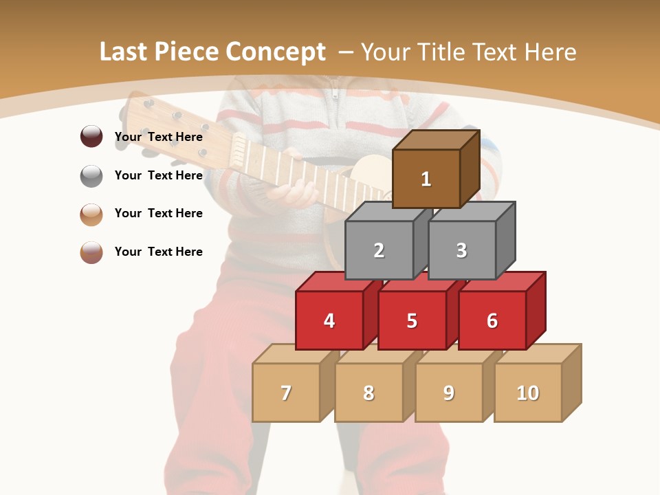 A Little Boy Sitting On The Ground Playing A Guitar PowerPoint Template