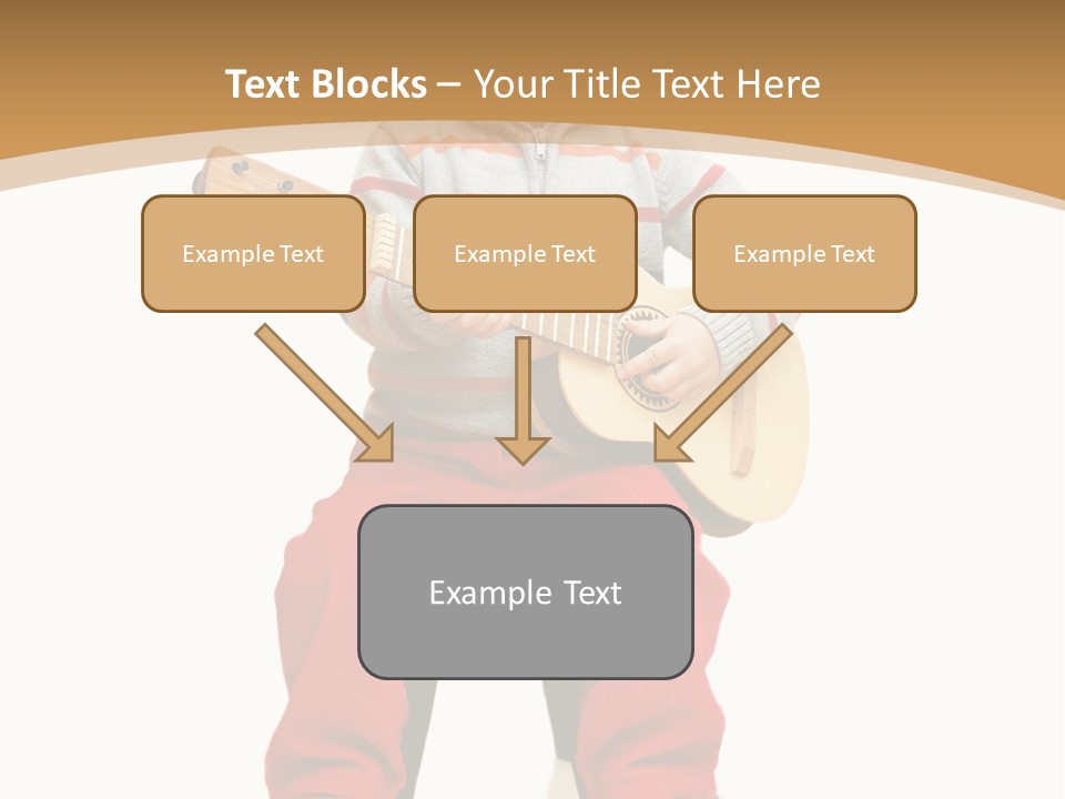 A Little Boy Sitting On The Ground Playing A Guitar PowerPoint Template