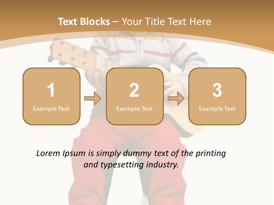 A Little Boy Sitting On The Ground Playing A Guitar PowerPoint Template