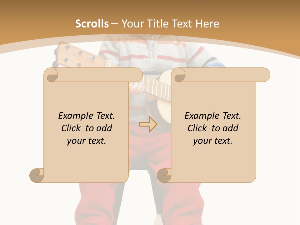 A Little Boy Sitting On The Ground Playing A Guitar PowerPoint Template