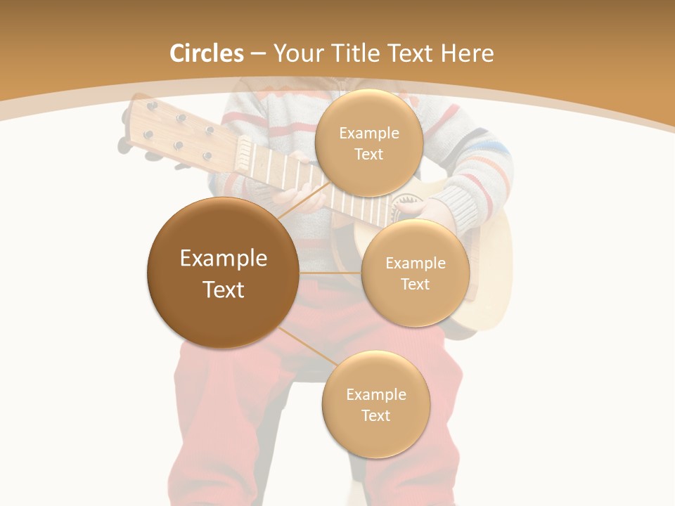 A Little Boy Sitting On The Ground Playing A Guitar PowerPoint Template