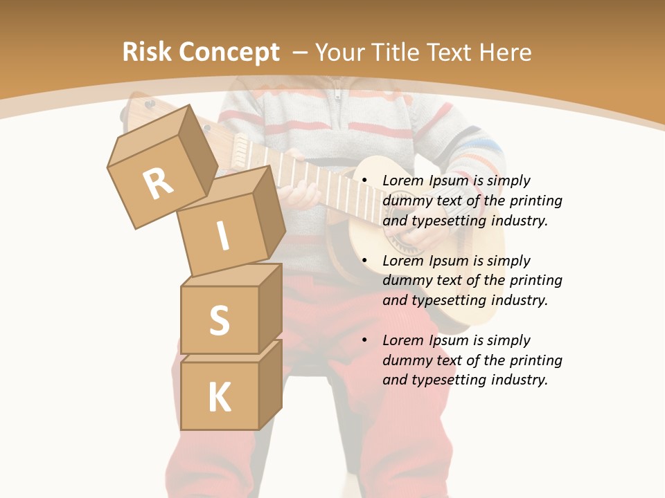 A Little Boy Sitting On The Ground Playing A Guitar PowerPoint Template