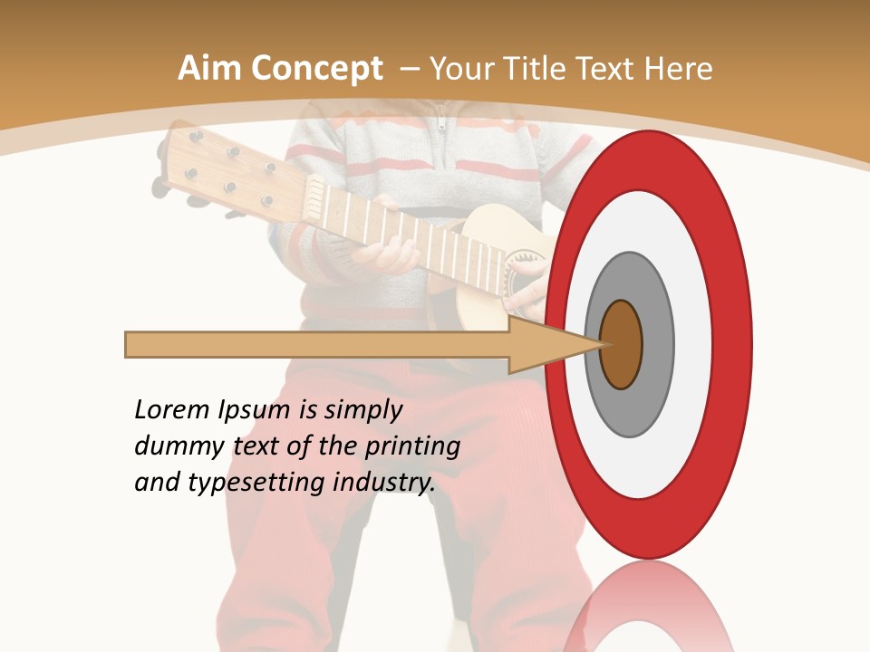 A Little Boy Sitting On The Ground Playing A Guitar PowerPoint Template