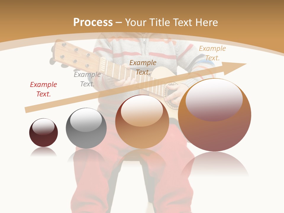 A Little Boy Sitting On The Ground Playing A Guitar PowerPoint Template