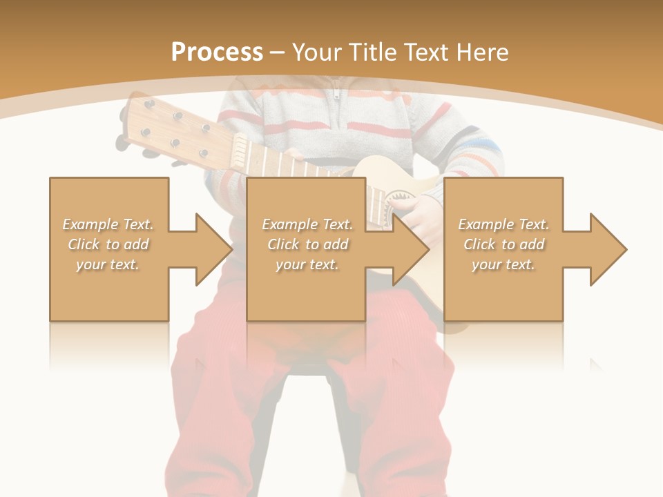 A Little Boy Sitting On The Ground Playing A Guitar PowerPoint Template