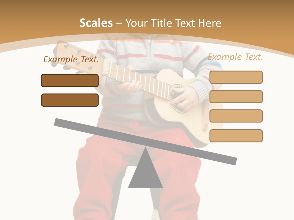 A Little Boy Sitting On The Ground Playing A Guitar PowerPoint Template