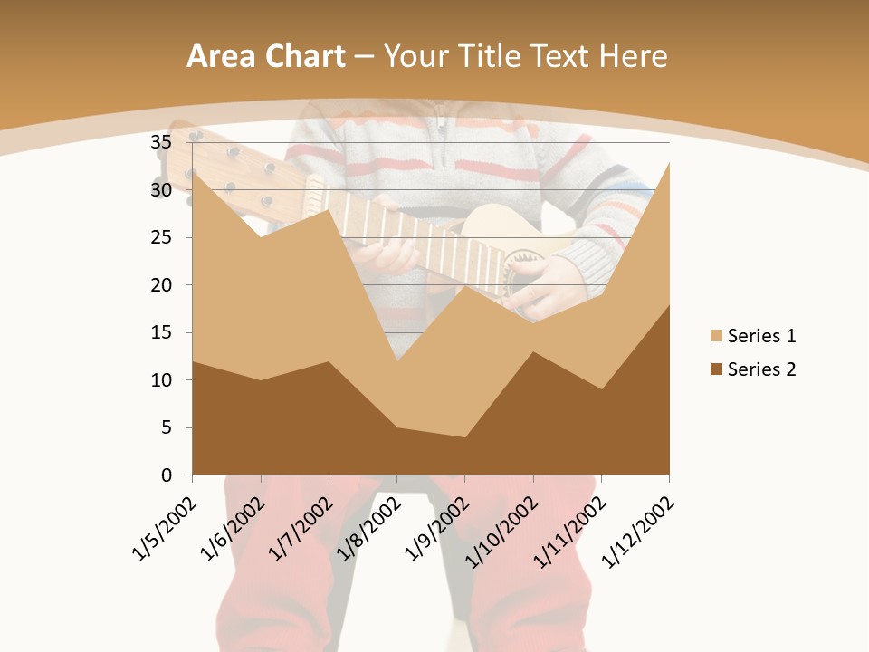 A Little Boy Sitting On The Ground Playing A Guitar PowerPoint Template