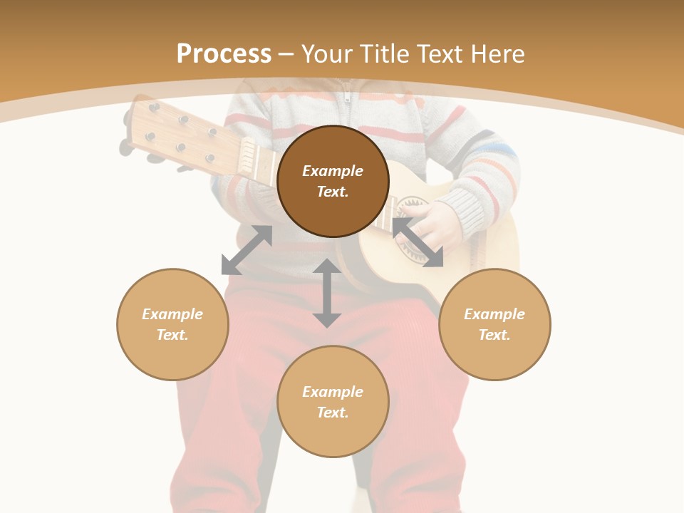 A Little Boy Sitting On The Ground Playing A Guitar PowerPoint Template