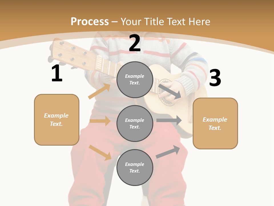 A Little Boy Sitting On The Ground Playing A Guitar PowerPoint Template